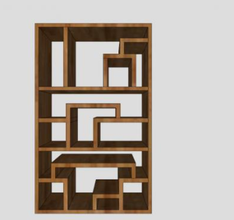 阿亚纳实木书柜SU模型下载_sketchup草图大师SKP模型