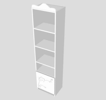 兰花银书柜SU模型下载_sketchup草图大师SKP模型