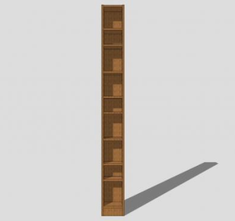 实木小轻木书柜SU模型下载_sketchup草图大师SKP模型