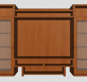 电视站玻璃橱窗书柜SU模型下载_sketchup草图大师SKP模型