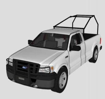 福特F150皮卡巡逻车SU模型下载_sketchup草图大师SKP模型