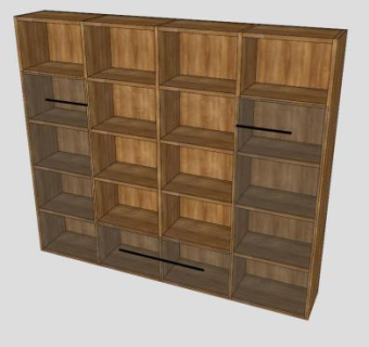 《天书》系列实木书架SU模型下载_sketchup草图大师SKP模型