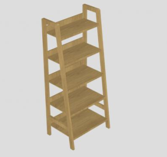 西尔维娅实木书柜SU模型下载_sketchup草图大师SKP模型