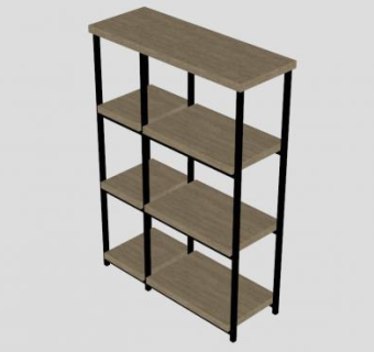 三层书架书柜SU模型下载_sketchup草图大师SKP模型