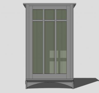 斯蒂克利玻璃书柜SU模型下载_sketchup草图大师SKP模型
