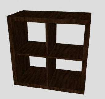 现代实木双层书柜SU模型下载_sketchup草图大师SKP模型