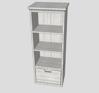 现代翠贝卡一套单书柜SU模型下载_sketchup草图大师SKP模型