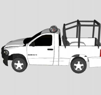 道奇公羊2002款国防部警车SU模型下载_sketchup草图大师SKP模型