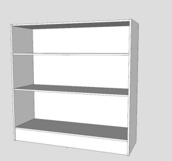 现代三聚氰胺书柜SU模型下载_sketchup草图大师SKP模型