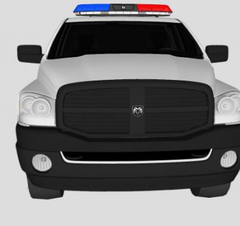 道奇公羊2006型皮卡警车SU模型下载_sketchup草图大师SKP模型