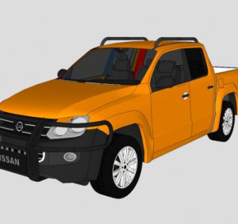 尼桑边缘人2015款橙色皮卡SU模型下载_sketchup草图大师SKP模型
