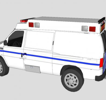 福特f350型2003款救护车SU模型下载_sketchup草图大师SKP模型