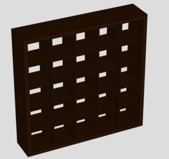 宜家实木大书柜SU模型下载_sketchup草图大师SKP模型