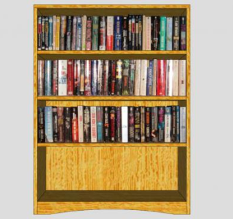 独立式书籍书柜SU模型下载_sketchup草图大师SKP模型