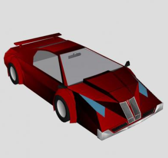 红色庞蒂亚克跑车SU模型下载_sketchup草图大师SKP模型