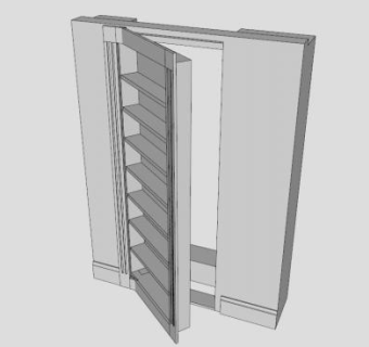 希尔2号白色书柜SU模型下载_sketchup草图大师SKP模型