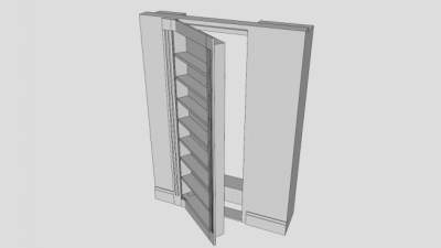 希尔2号白色书柜SU模型下载_sketchup草图大师SKP模型