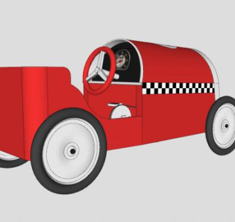 儿童车SU模型下载_sketchup草图大师SKP模型
