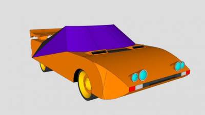 简易概念跑车SU模型下载_sketchup草图大师SKP模型