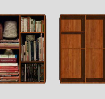 嵌入式隔板书架SU模型下载_sketchup草图大师SKP模型