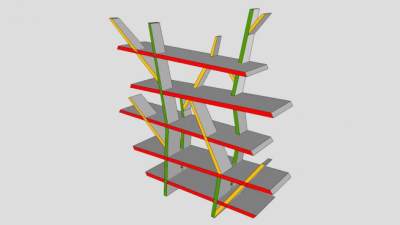 罗氏书架SU模型下载_sketchup草图大师SKP模型