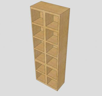宜家松木书架SU模型下载_sketchup草图大师SKP模型