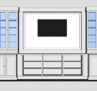 定制橱柜书柜SU模型下载_sketchup草图大师SKP模型