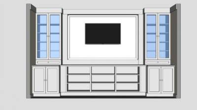 定制橱柜书柜SU模型下载_sketchup草图大师SKP模型