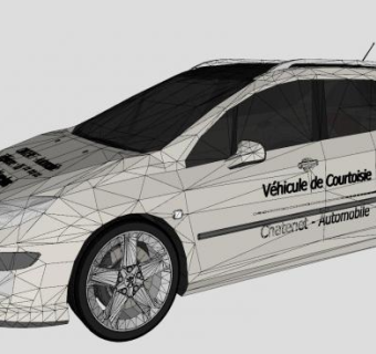 标致汽车SU模型下载_sketchup草图大师SKP模型