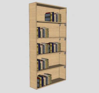 橡树书柜SU模型下载_sketchup草图大师SKP模型