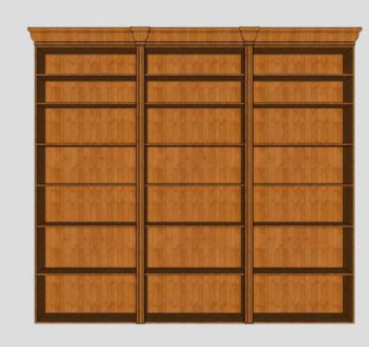 现代实木书壳SU模型下载_sketchup草图大师SKP模型