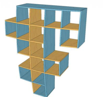 倚墙式书架SU模型下载_sketchup草图大师SKP模型