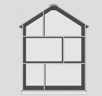 现代白色房子书柜SU模型下载_sketchup草图大师SKP模型