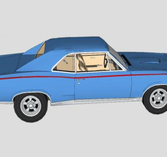 1967庞蒂亚克GTO双门跑车SU模型下载_sketchup草图大师SKP模型