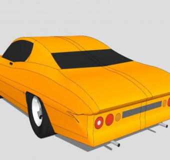 橙色空气动力跑车SU模型下载_sketchup草图大师SKP模型