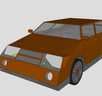 改良版的简易轿车SU模型下载_sketchup草图大师SKP模型