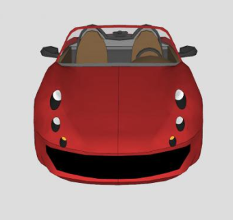 保时捷双座敞篷跑车SU模型下载_sketchup草图大师SKP模型
