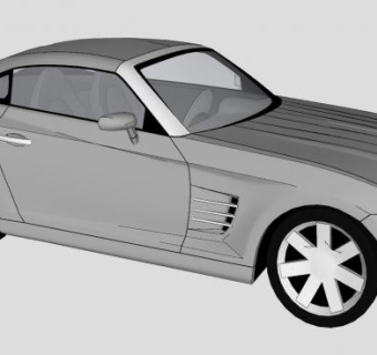 克莱斯勒银色跑车SU模型下载_sketchup草图大师SKP模型
