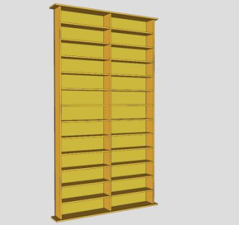 简单的CD存储书柜SU模型下载_sketchup草图大师SKP模型