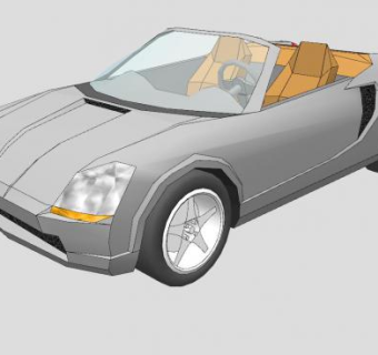 丰田MR2敞篷跑车SU模型下载_sketchup草图大师SKP模型