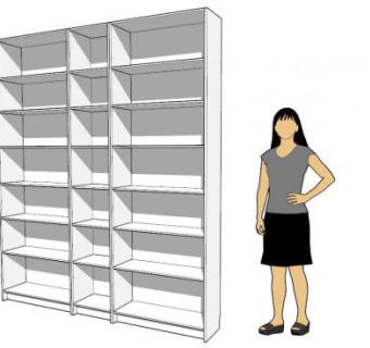 宜家比利白色书柜SU模型下载_sketchup草图大师SKP模型