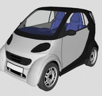 迷你电动汽车SU模型下载_sketchup草图大师SKP模型