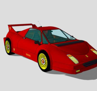 法拉利赛车SU模型下载_sketchup草图大师SKP模型