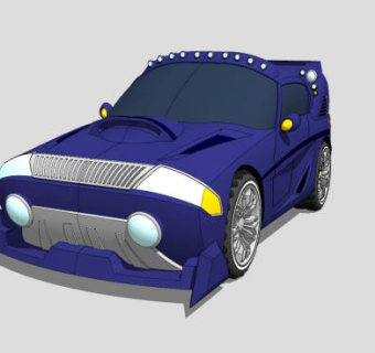 越野车赛车车辆SU模型下载_sketchup草图大师SKP模型