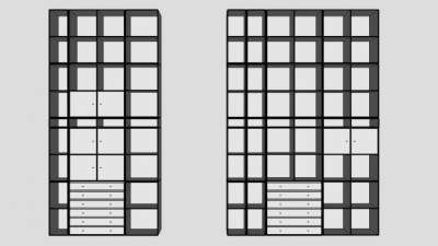 薄荷建筑蒙大拿州书柜SU模型下载_sketchup草图大师SKP模型