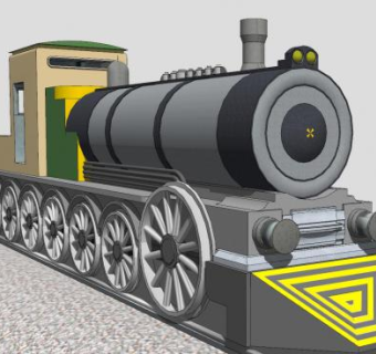 蒸汽火车头SU模型下载_sketchup草图大师SKP模型