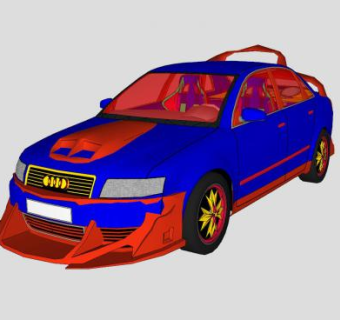 奥迪A4汽车SU模型下载_sketchup草图大师SKP模型