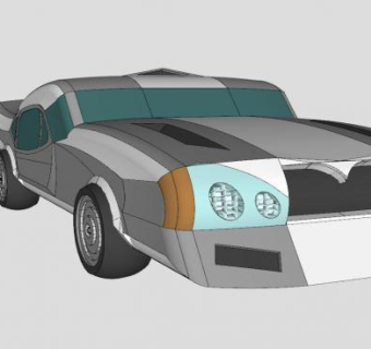 简易轿跑车SU模型下载_sketchup草图大师SKP模型