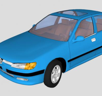 标致406轿车车辆SU模型下载_sketchup草图大师SKP模型