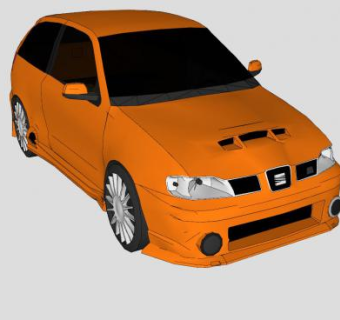 橙色SUV汽车SU模型下载_sketchup草图大师SKP模型